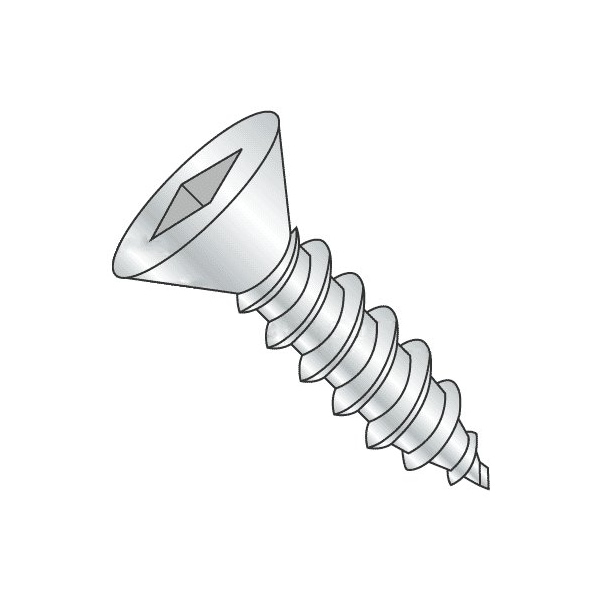 Newport Fasteners Self-Drilling Screw, #6 x 1 in, Plain 18-8 Stainless Steel Flat Head Square Drive, 5000 PK 960882-5000 - main